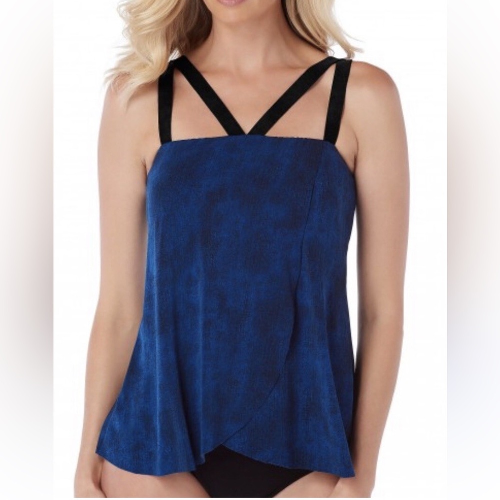 Magicsuit Denim Blue Women's Swimsuit Top Size 10